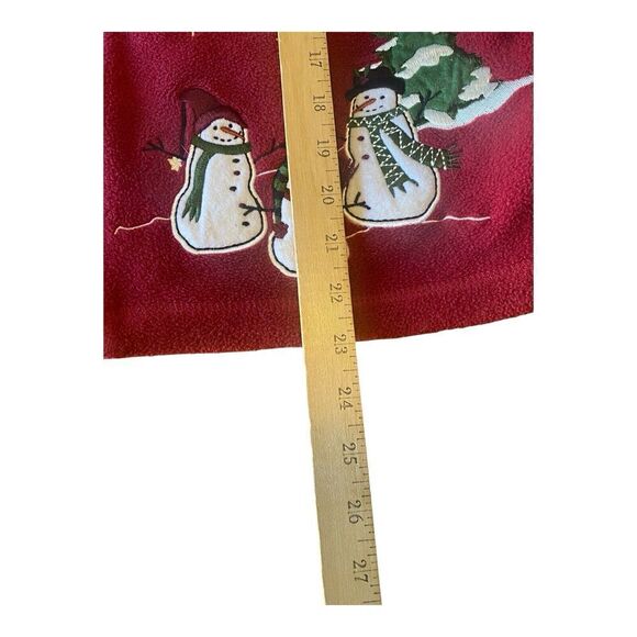 Croft Barrow Christmas Sweater Size PM Full Zip Snowmen Women Red Fleece - Picture 11 of 11